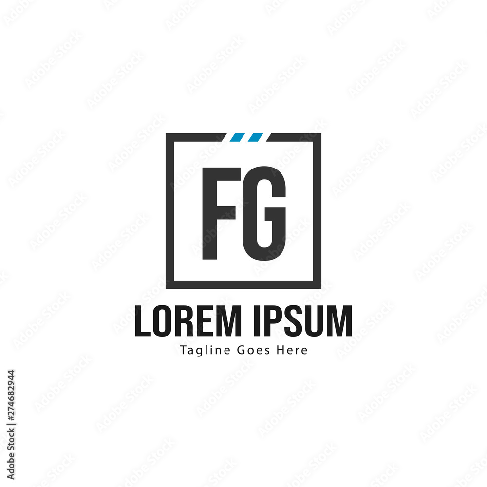 Initial FG logo template with modern frame. Minimalist FG letter logo vector illustration Initial FG logo template with modern frame. Minimalist FG letter logo vector illustration