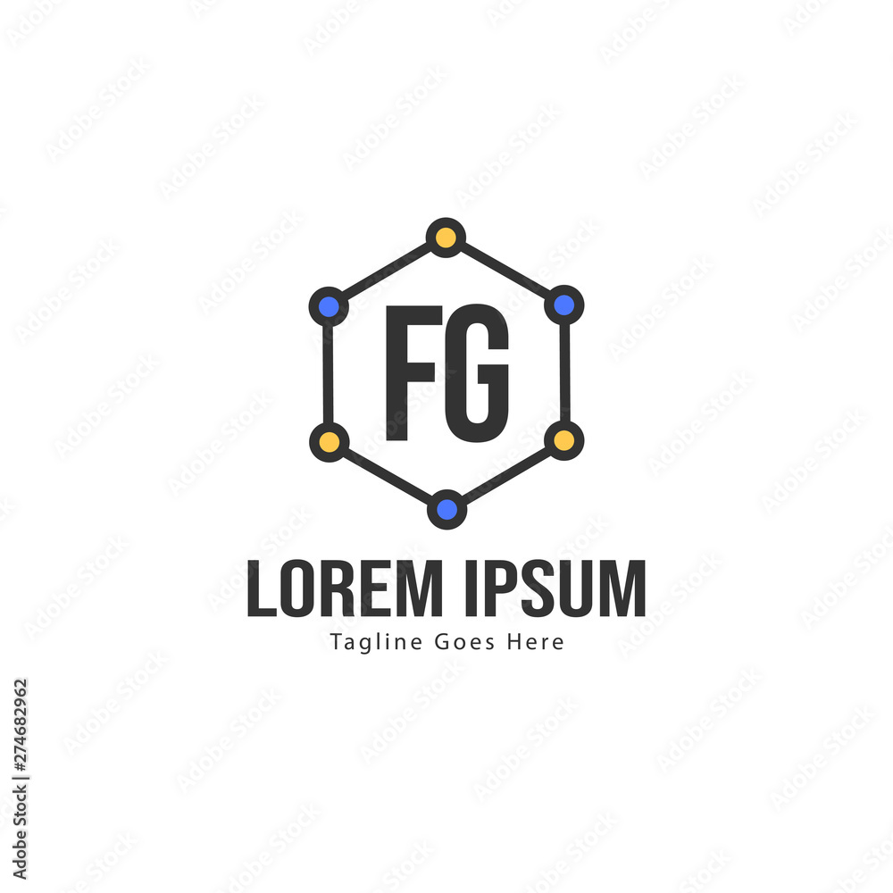 Initial FG logo template with modern frame. Minimalist FG letter logo vector illustration Initial FG logo template with modern frame. Minimalist FG letter logo vector illustration