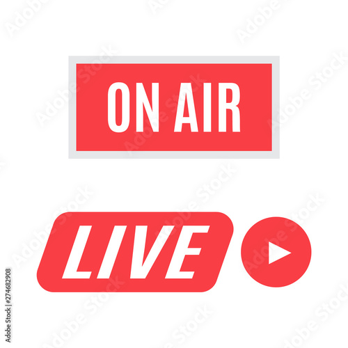 Live Streaming icon. Emblem for broadcasting or online tv stream
