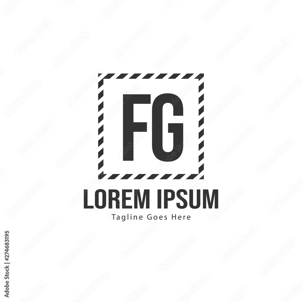 Initial FG logo template with modern frame. Minimalist FG letter logo vector illustration Initial FG logo template with modern frame. Minimalist FG letter logo vector illustration