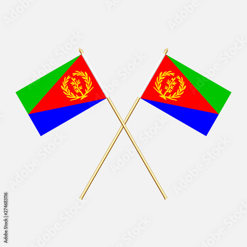 Eritreal ; Eritreal  Flags. Vector illustration.
