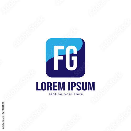 Wallpaper Mural Initial FG logo template with modern frame. Minimalist FG letter logo vector illustration Torontodigital.ca