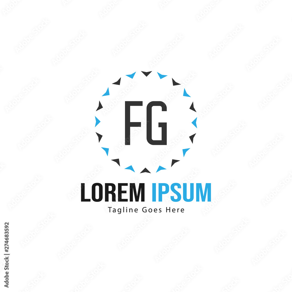 Initial FG logo template with modern frame. Minimalist FG letter logo vector illustration Initial FG logo template with modern frame. Minimalist FG letter logo vector illustration