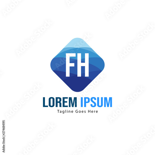 Free Download Initial FH logo template with modern frame. Minimalist FH letter logo vector illustration - GFXLoad