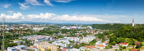 City of Wels and Thalham at upper austria with river traun
