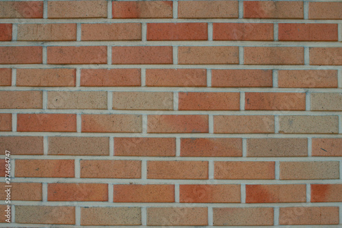 Orange brick wall of uniform pattern Korean wall of tile