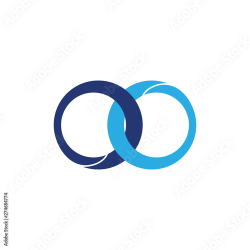 ring linked overlapping logo vector