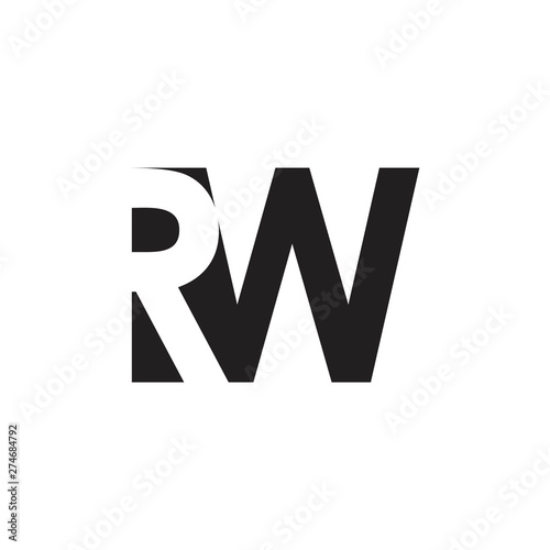 letter rw simple negative space logo vector