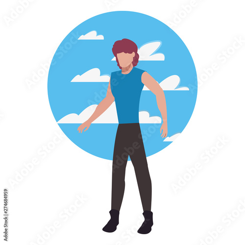 man avatar character sky background © djvstock