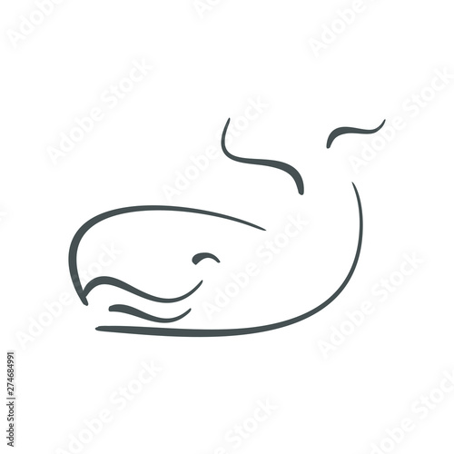 Whale icon sign. Sea animal.
