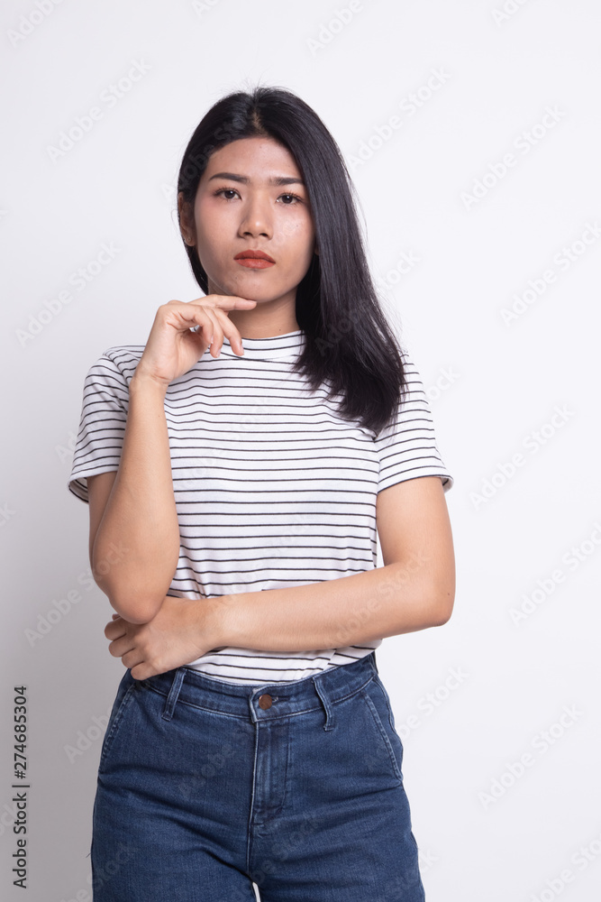 Fototapeta premium Portrait of beautiful young Asian woman.