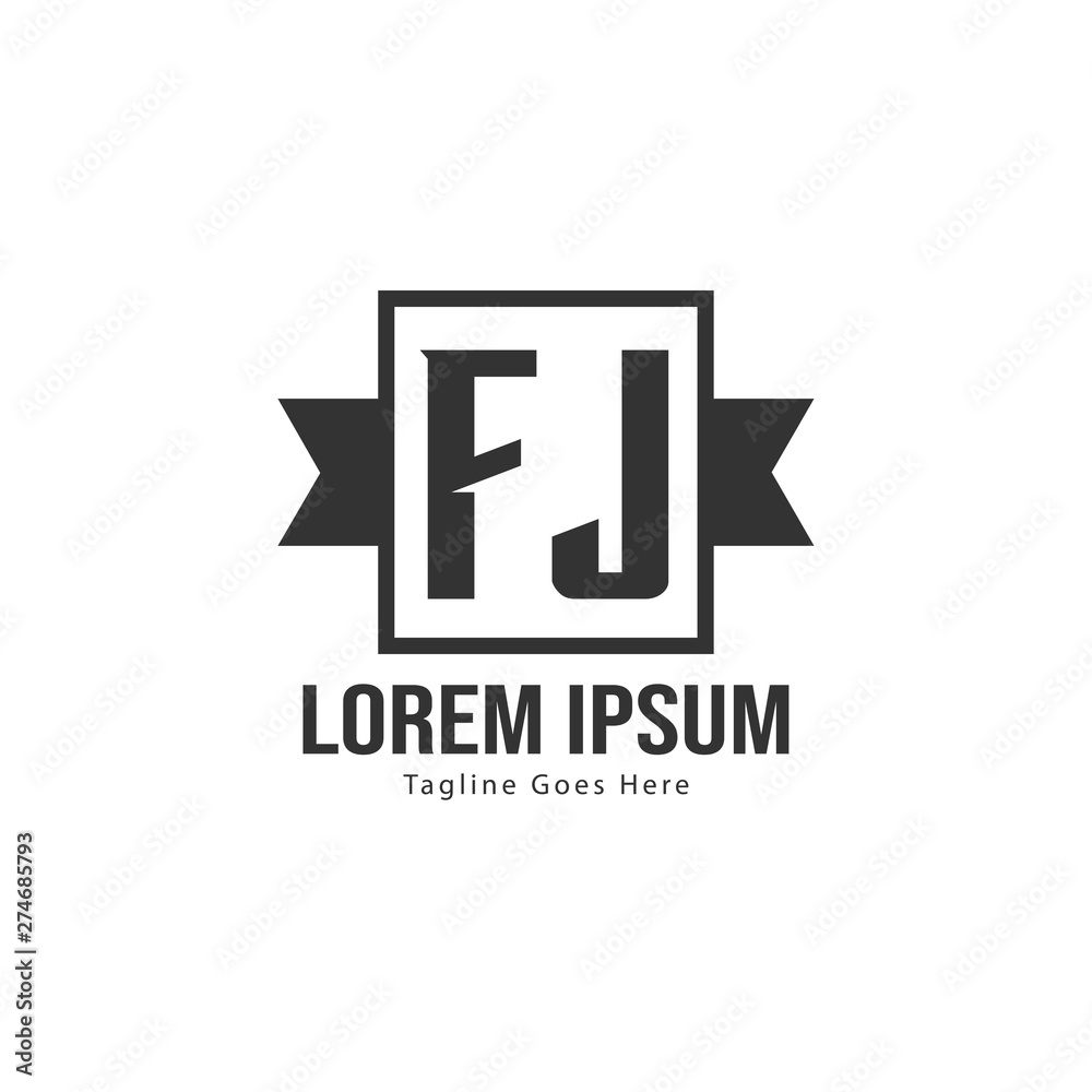Obraz premium Initial FJ logo template with modern frame. Minimalist FJ letter logo vector illustration