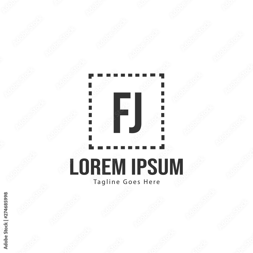 Initial FJ logo template with modern frame. Minimalist FJ letter logo vector illustration Initial FJ logo template with modern frame. Minimalist FJ letter logo vector illustration