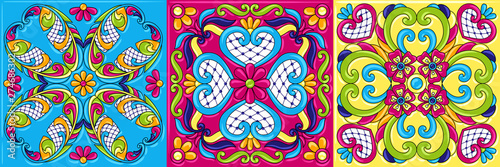 Mexican talavera ceramic tile pattern.