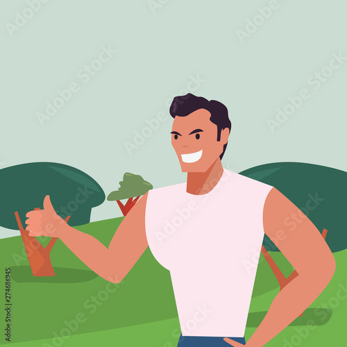 man character in the park outdoor