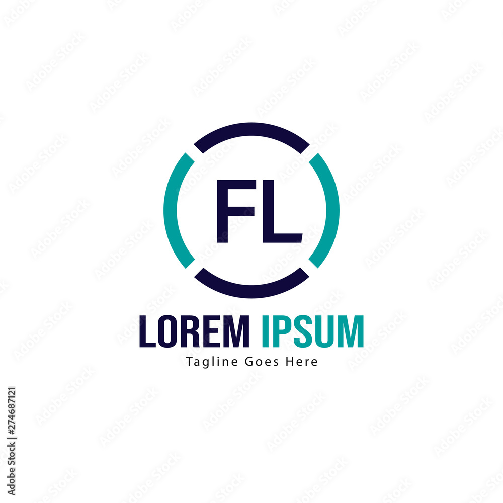 Initial FL logo template with modern frame. Minimalist FL letter logo vector illustration Initial FL logo template with modern frame. Minimalist FL letter logo vector illustration