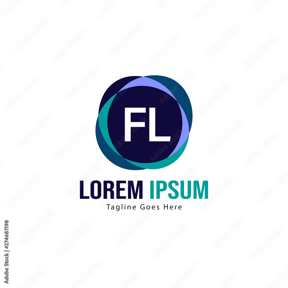 Initial FL logo template with modern frame. Minimalist FL letter logo vector illustration Initial FL logo template with modern frame. Minimalist FL letter logo vector illustration