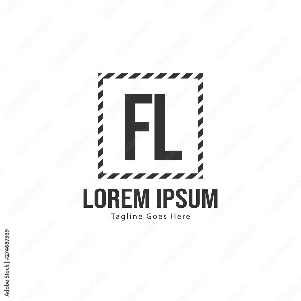 Initial FL logo template with modern frame. Minimalist FL letter logo vector illustration Initial FL logo template with modern frame. Minimalist FL letter logo vector illustration