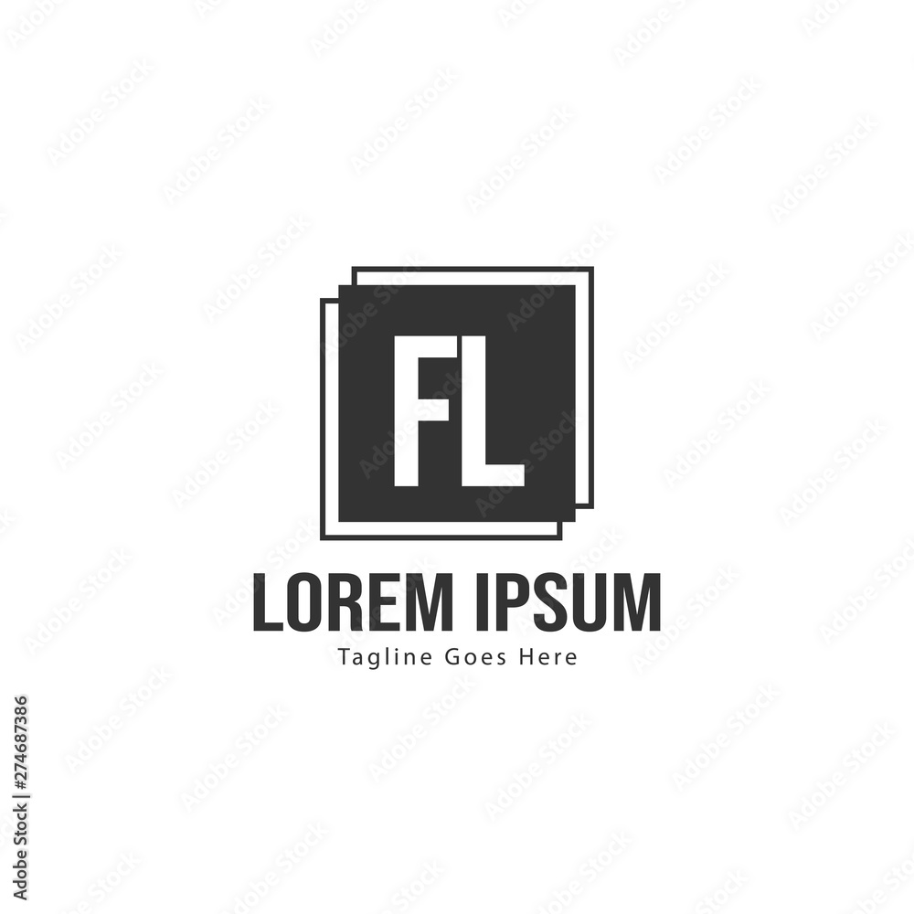 Initial FL logo template with modern frame. Minimalist FL letter logo vector illustration Initial FL logo template with modern frame. Minimalist FL letter logo vector illustration