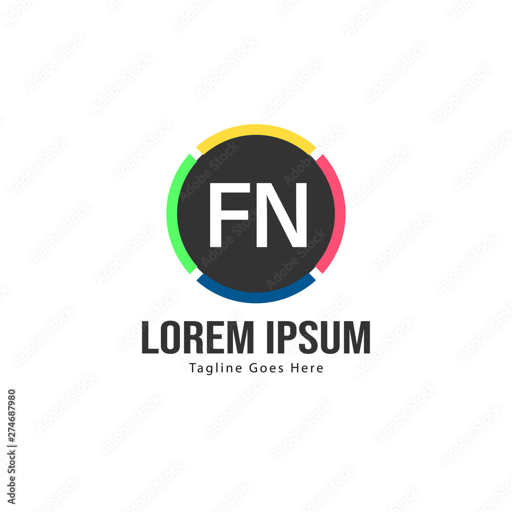 Initial FN logo template with modern frame. Minimalist FN letter logo vector illustration Initial FN logo template with modern frame. Minimalist FN letter logo vector illustration