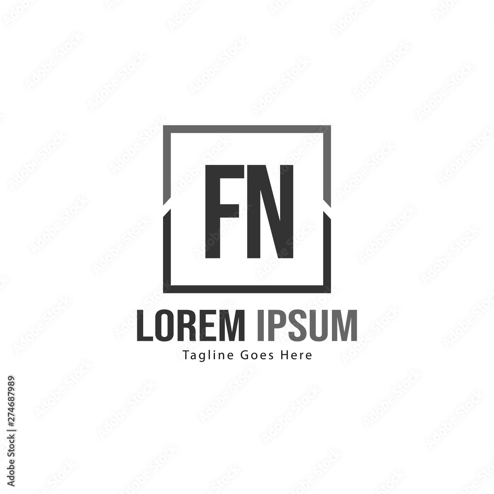 Initial FN logo template with modern frame. Minimalist FN letter logo vector illustration Initial FN logo template with modern frame. Minimalist FN letter logo vector illustration