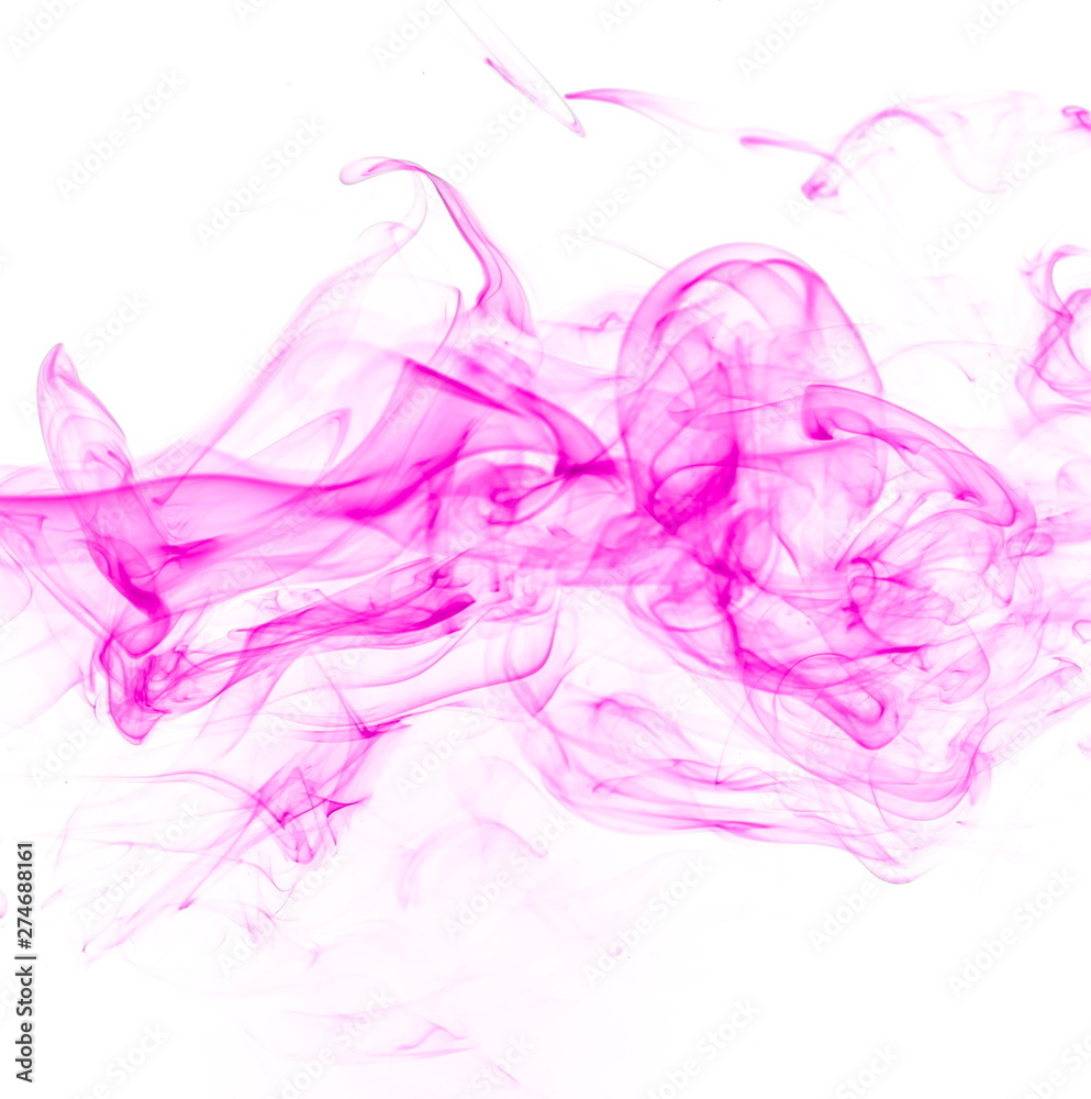 Purple smoke on white background