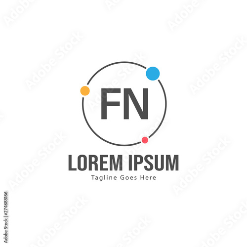 Wallpaper Mural Initial FN logo template with modern frame. Minimalist FN letter logo vector illustration Torontodigital.ca