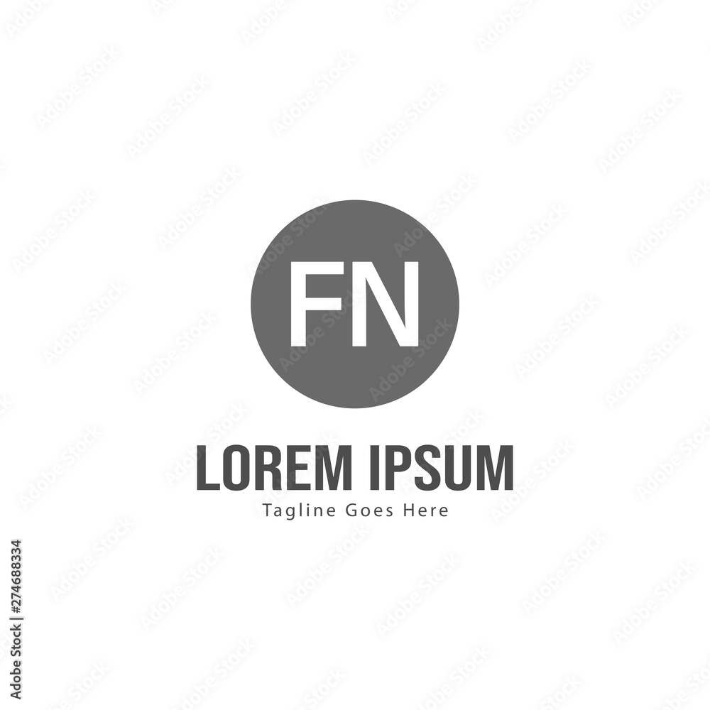 Initial FN logo template with modern frame. Minimalist FN letter logo vector illustration Initial FN logo template with modern frame. Minimalist FN letter logo vector illustration