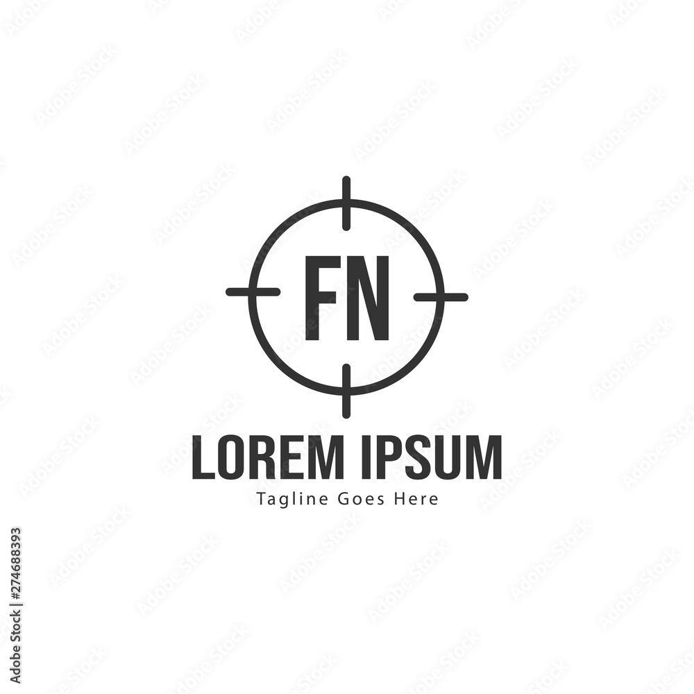 Initial FN logo template with modern frame. Minimalist FN letter logo vector illustration Initial FN logo template with modern frame. Minimalist FN letter logo vector illustration