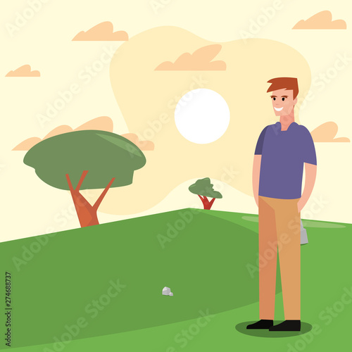 man character in the park outdoor