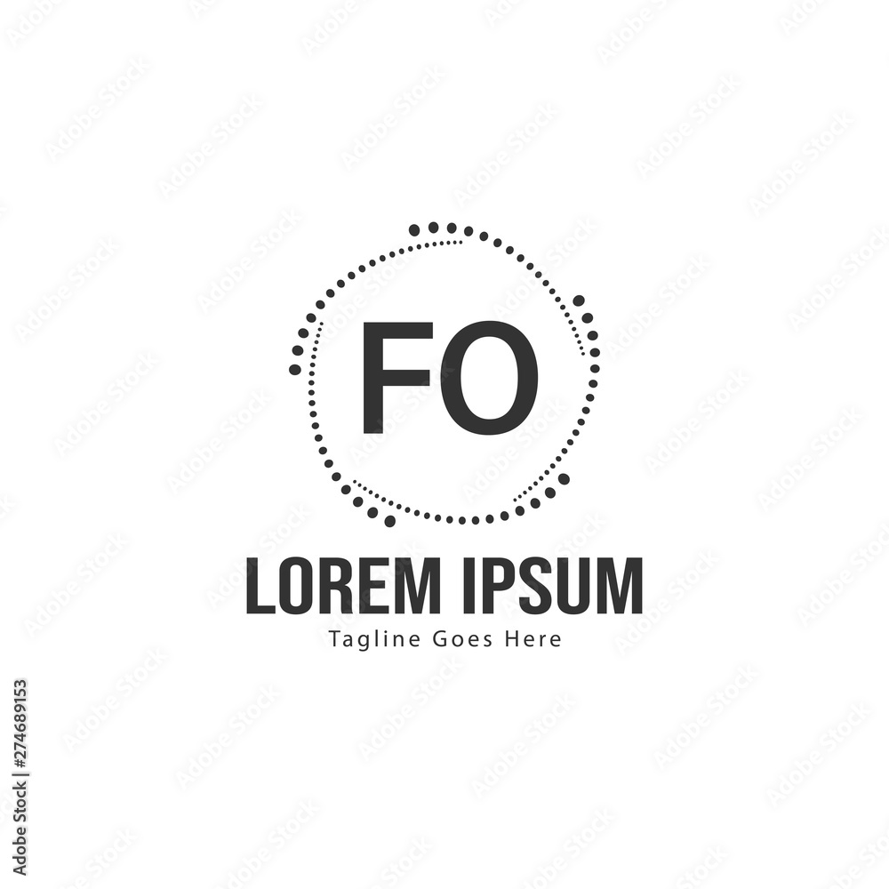 Initial FO logo template with modern frame. Minimalist FO letter logo vector illustration Initial FO logo template with modern frame. Minimalist FO letter logo vector illustration