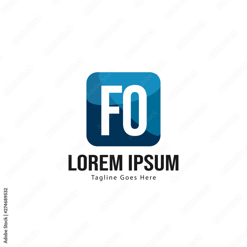 Initial FO logo template with modern frame. Minimalist FO letter logo vector illustration Initial FO logo template with modern frame. Minimalist FO letter logo vector illustration