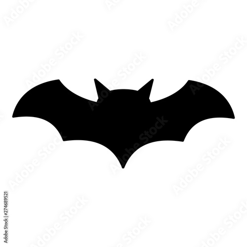 Bat icon, silhouette vector symbol isolated on white background photo