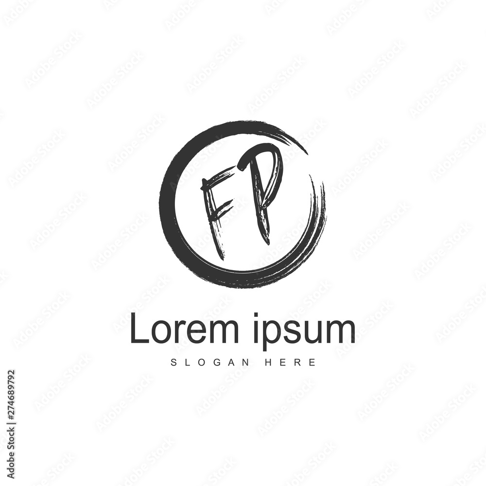 Initial FP logo template with modern frame. Minimalist FP letter logo vector illustration Initial FP logo template with modern frame. Minimalist FP letter logo vector illustration
