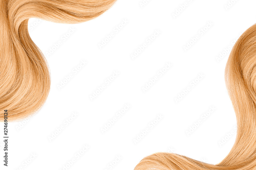 Curly blond hair as background. Copy space Curly blond hair as background. Copy space