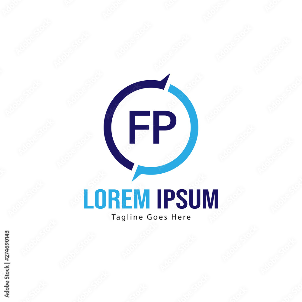 Initial FP logo template with modern frame. Minimalist FP letter logo vector illustration Initial FP logo template with modern frame. Minimalist FP letter logo vector illustration