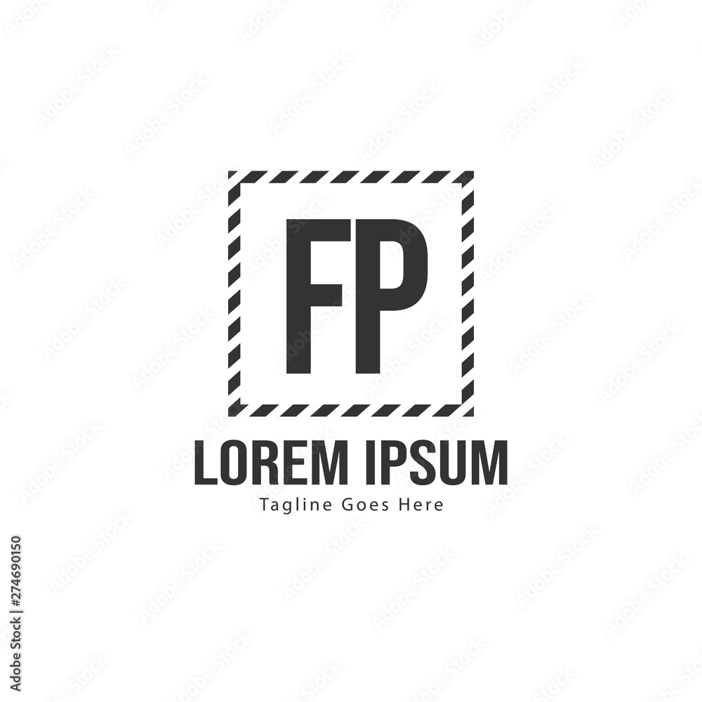 Initial FP logo template with modern frame. Minimalist FP letter logo vector illustration Initial FP logo template with modern frame. Minimalist FP letter logo vector illustration