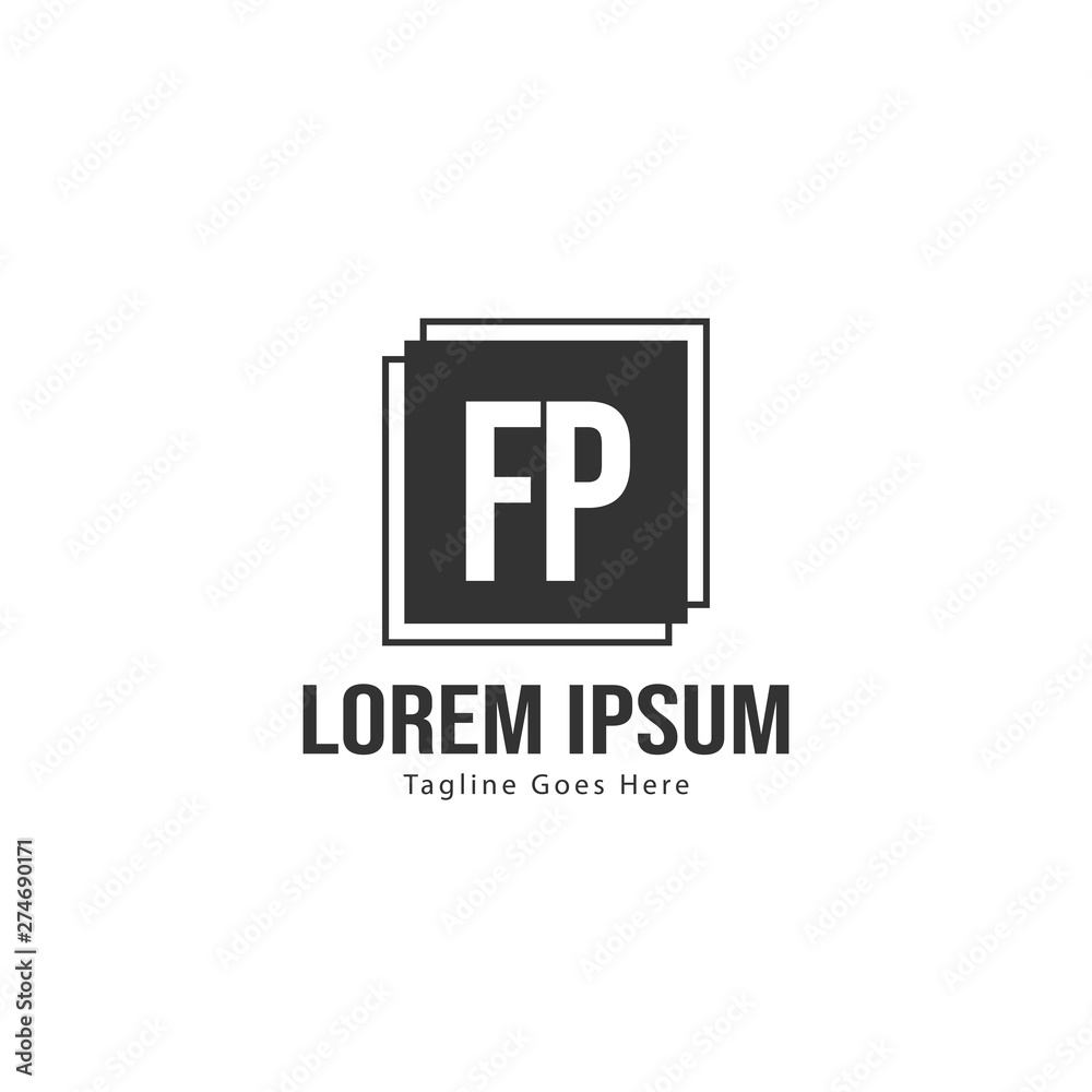 Initial FP logo template with modern frame. Minimalist FP letter logo vector illustration Initial FP logo template with modern frame. Minimalist FP letter logo vector illustration