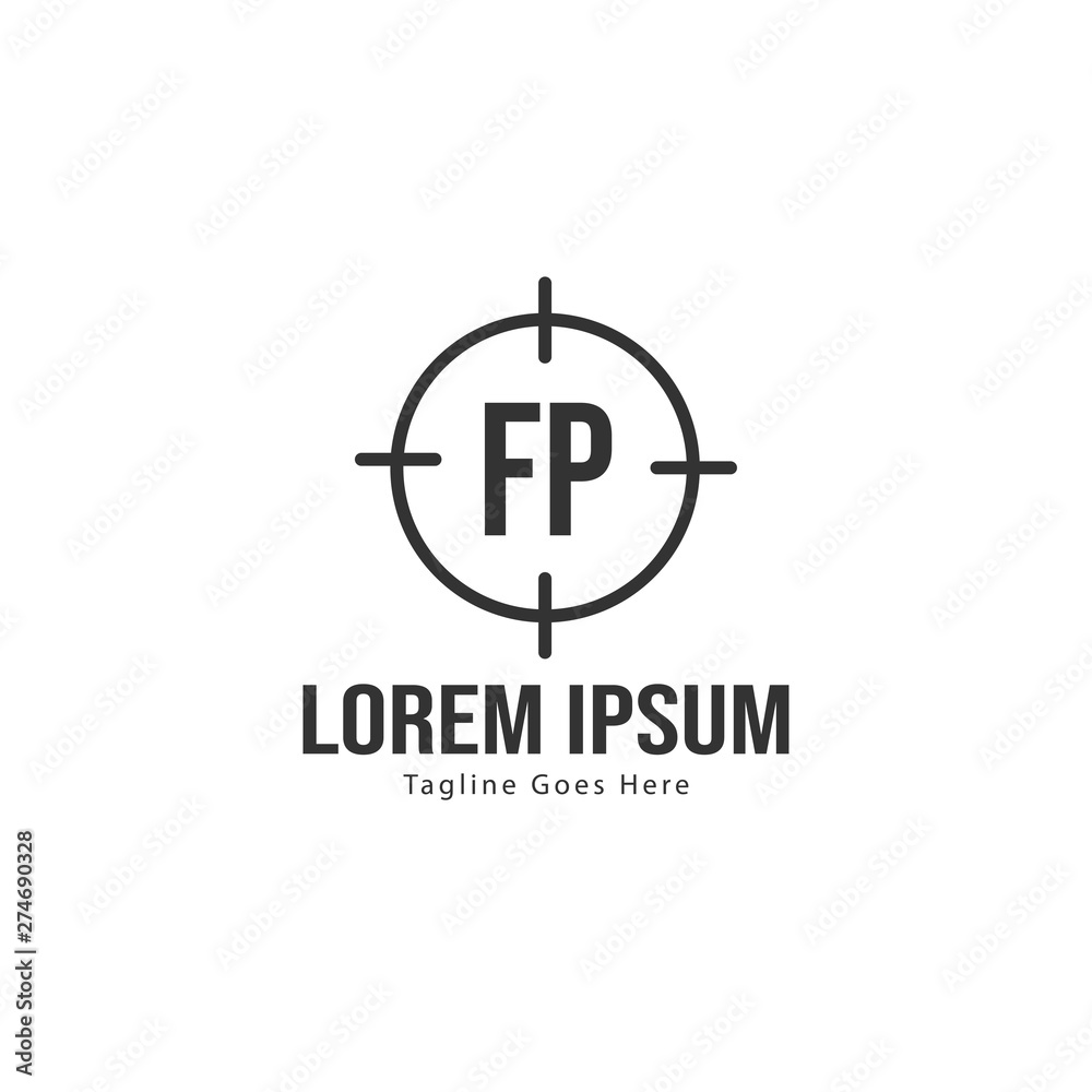 Initial FP logo template with modern frame. Minimalist FP letter logo vector illustration Initial FP logo template with modern frame. Minimalist FP letter logo vector illustration