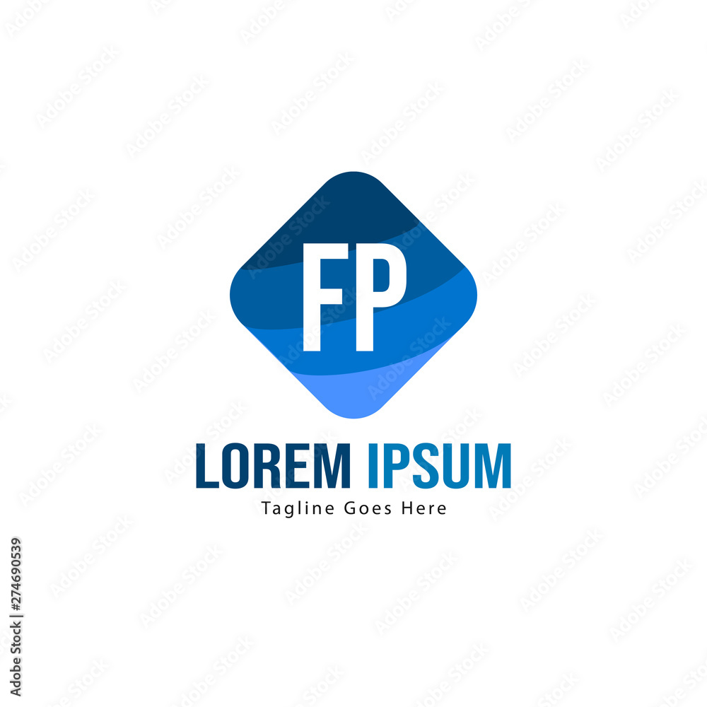 Initial FP logo template with modern frame. Minimalist FP letter logo vector illustration Initial FP logo template with modern frame. Minimalist FP letter logo vector illustration