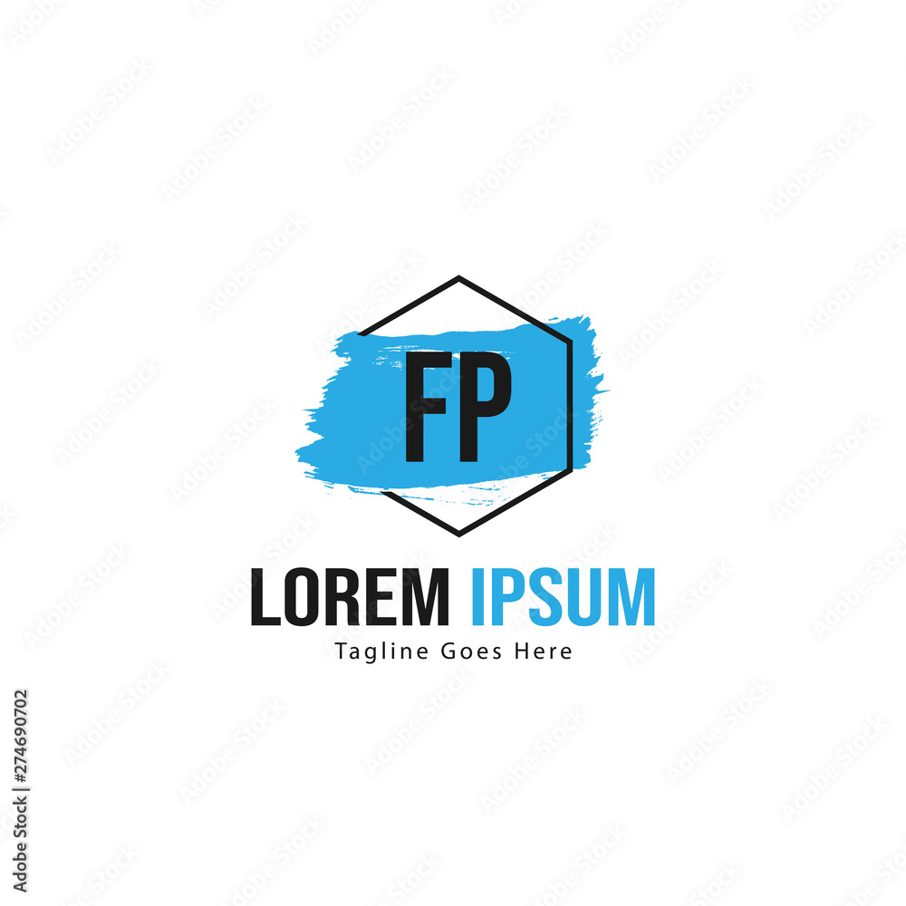 Initial FP logo template with modern frame. Minimalist FP letter logo vector illustration Initial FP logo template with modern frame. Minimalist FP letter logo vector illustration