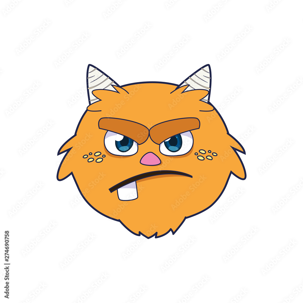 funny monster with horns comic character funny monster with horns comic character