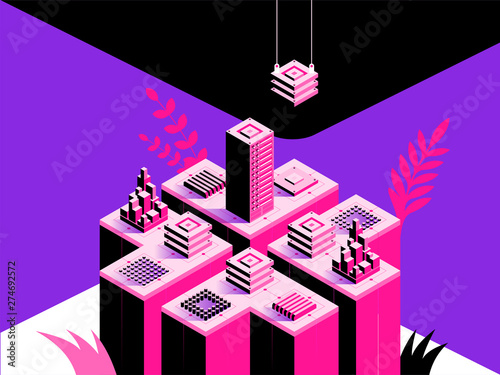 High detailed isometric vector illustration. High technology concept.