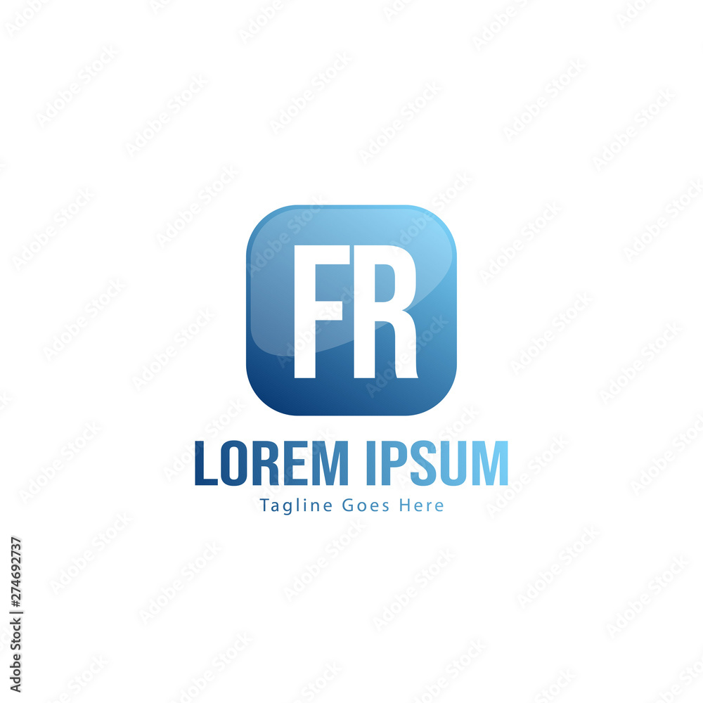 Initial FR logo template with modern frame. Minimalist FR letter logo vector illustration Initial FR logo template with modern frame. Minimalist FR letter logo vector illustration