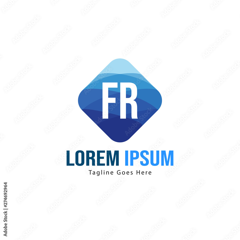Initial FR logo template with modern frame. Minimalist FR letter logo vector illustration Initial FR logo template with modern frame. Minimalist FR letter logo vector illustration