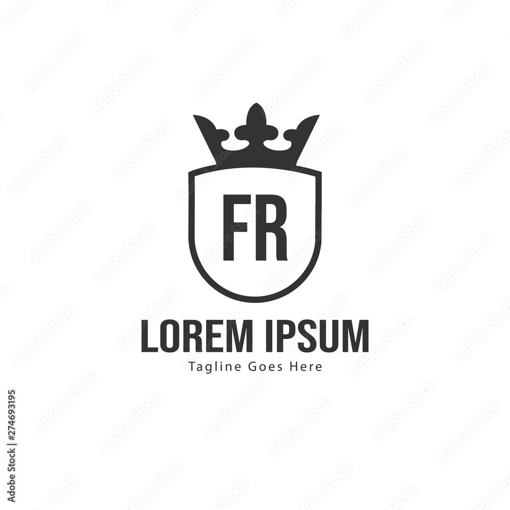 Initial FR logo template with modern frame. Minimalist FR letter logo vector illustration Initial FR logo template with modern frame. Minimalist FR letter logo vector illustration