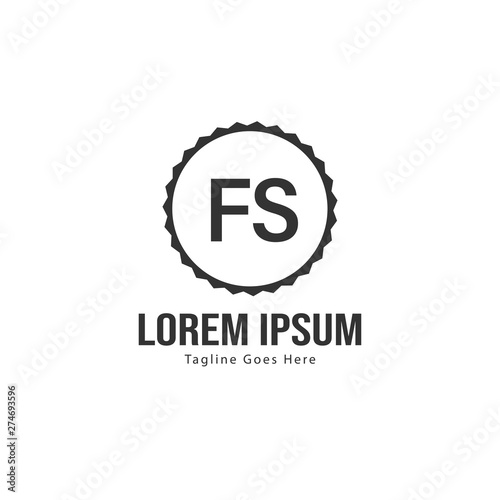 Initial FS logo template with modern frame. Minimalist FS letter logo vector illustration