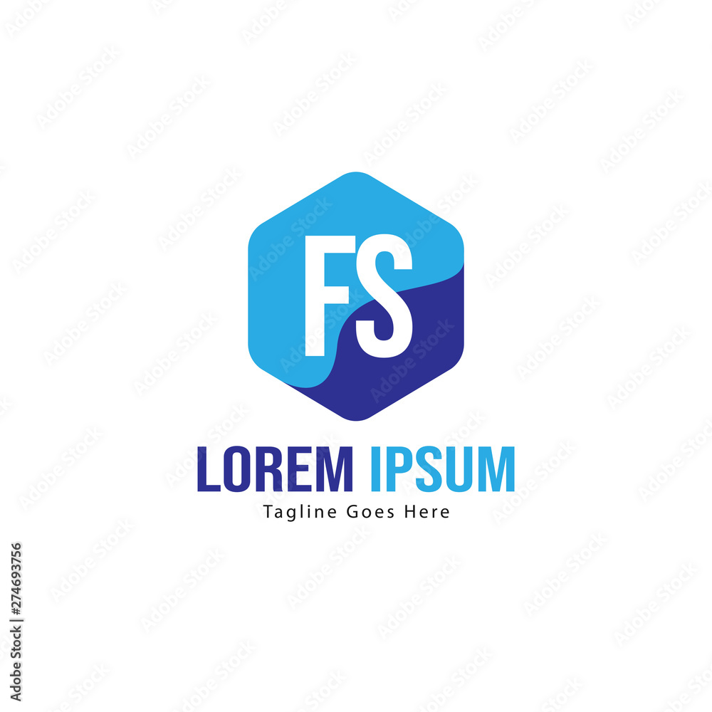 Initial FS logo template with modern frame. Minimalist FS letter logo vector illustration Initial FS logo template with modern frame. Minimalist FS letter logo vector illustration
