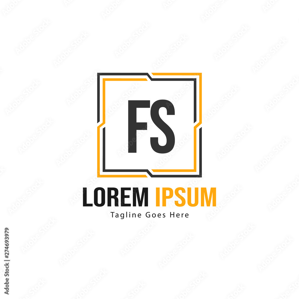 Initial FS logo template with modern frame. Minimalist FS letter logo vector illustration Initial FS logo template with modern frame. Minimalist FS letter logo vector illustration