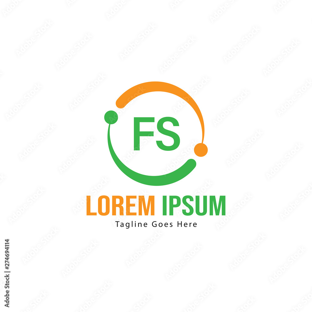 Initial FS logo template with modern frame. Minimalist FS letter logo vector illustration Initial FS logo template with modern frame. Minimalist FS letter logo vector illustration